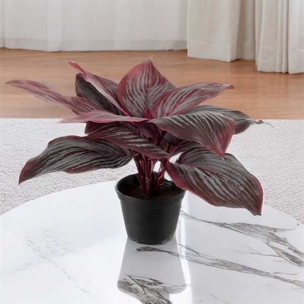 Kunstig Blomst - Hosta, vinrød 20 cm.