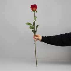 Kunstig Blomst - Rose, langstilket, RØD, 75 cm