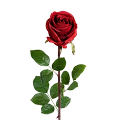 Kunstig Blomst - Rose, langstilket, RØD, 75 cm