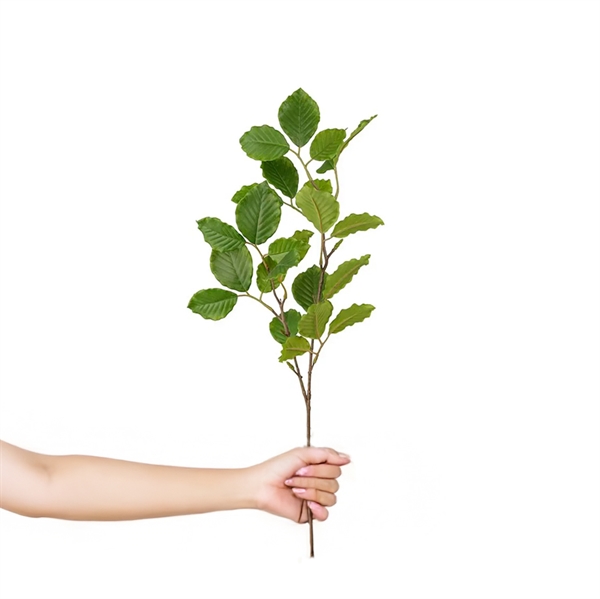 Kunstig Blomst - Gren med bøgeblade i forårsfarver - 65 cm