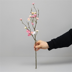 Kunstig Blomst - Kvist med lyserøde blomster, 50 cm