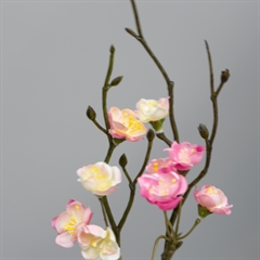 Kunstig Blomst - Kvist med lyserøde blomster, 50 cm