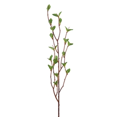 Kunstig Blomst - Kvist med birkeblade i forårsfarver. 50 cm