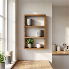 Elegant hylde i mørk egetræ