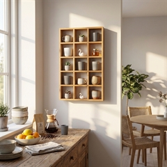 Sættekasse i Egetræ med 15 rum og fingersamlinger