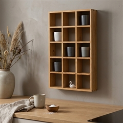 Sættekasse i Egetræ med 15 rum