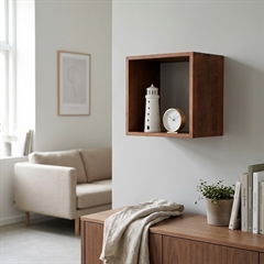 Bogkasse i mørkbejdset egetræ