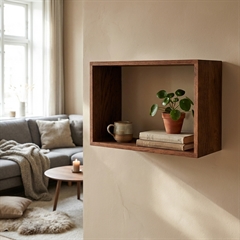 Lake Vægkasse i Egetræ - Rektangulær, Mocha