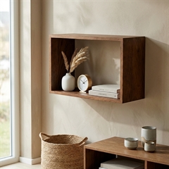 Lake Vægkasse i mørk Egetræ - Rektangulær