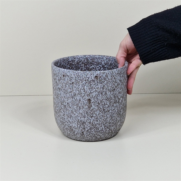 Nuno urtepotte i keramik - 16 cm. - Taupe