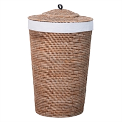 Lene Bjerre Norah Vasketøjskurv i Rattan - Natur, Ø41x70 cm