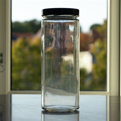 Little Pots Muscadin glaskrukke med sort låg - 1062 ml.