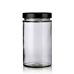 Little Pots Muscadin glaskrukke med sort låg - 720 ml.
