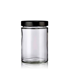 Little Pots Muscadin glaskrukke med sort låg - 580 ml.