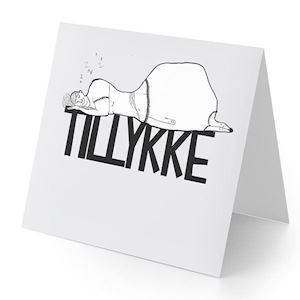 Lykønskningskort - Tillykke - sovende dame