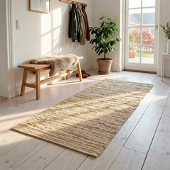 Kludetæppe i Læder - LYS. 70x140