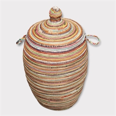 Vasketøjskurv i Naturflet - Makena - Multicolor Striber, STOR