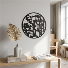 Rund magnetisk tavle i sort metal til hjemmet, mesho no. 11