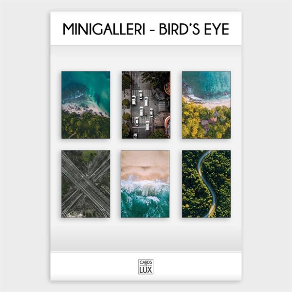 Mini galleri postkort sæt m. 6  kort - Bird\'s eye