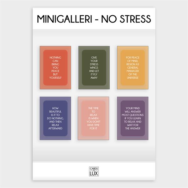 Mini galleri postkort sæt m. 6  kort - No stress