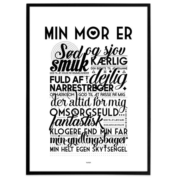 Plakat - Min mor er. Version 2. Sort/Hvid