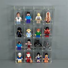 Kasse i klar akryl til legofigurer