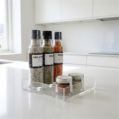 20x20 cm. gennemsigtig bakke i akryl