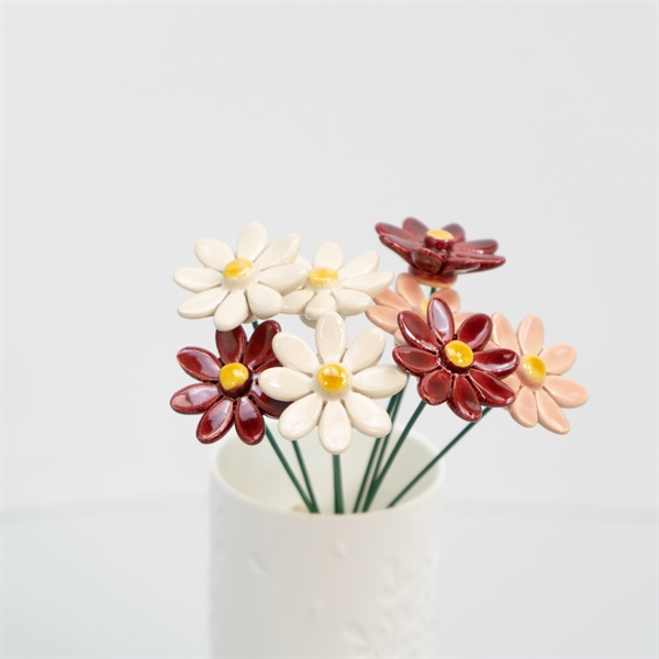 Blomsterbuket i keramik - Tusindfryd