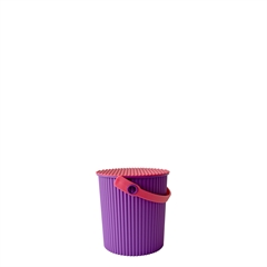 Omnioutil Plastikspand 0,7 liter - Lilla med pink låg