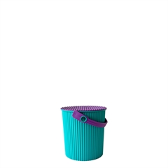 Omnioutil Plastikspand 0,7 liter - Turkis m. lilla låg