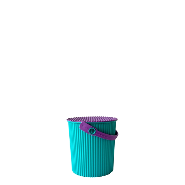 Omnioutil Plastikspand 0,7 liter - Turkis m. lilla låg