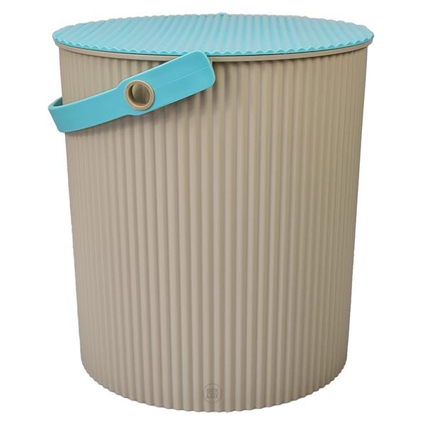 Omnioutil Plastikspand - Beige m. mint låg 20 liter