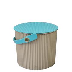 Omnioutil Plastikspand - Beige m. mint låg 8 liter