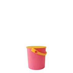 Omnioutil Plastikspand 0,7 liter - Pink med orange låg