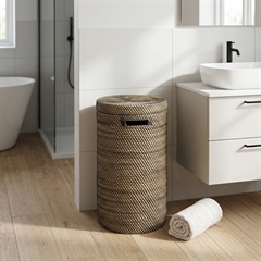 Opbevaringskurv i bambus - BALI - SORT Plast, Small