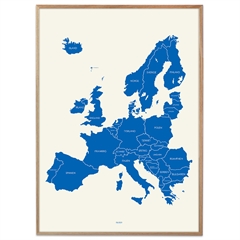 Plakat over Europa i kongeblå