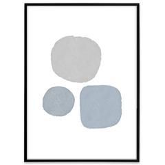 Enkel plakat i grå og blå farver