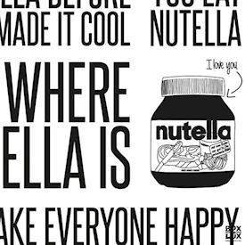 sort/hvid plakat til nutella elskeren