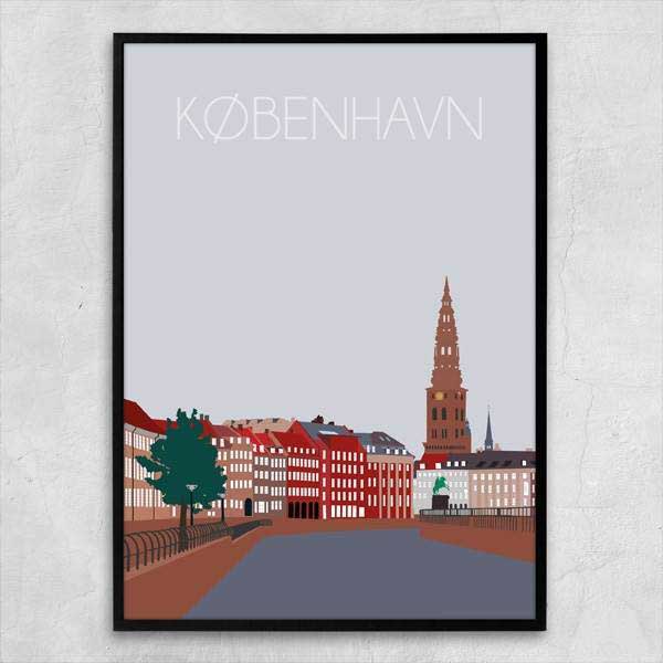 plakat med motiv fra København