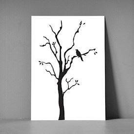 Postkort XL - Bird in a tree