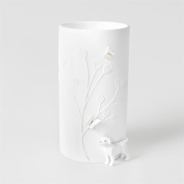 Räder Vase i porcelæn, Hund, Stående