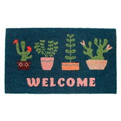 Rex London Dørmåtte i kokos 43x73 cm - Welcome, Plants
