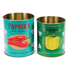 Rex London Metaldåser - Paprika & Peber Sæt med 2 stk