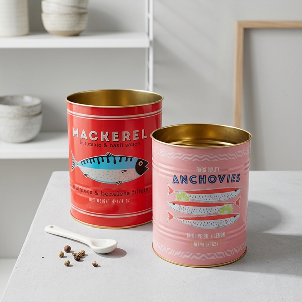 Rex London Metaldåser - Fisk. Sæt med 2 stk