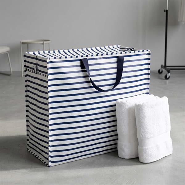 Rex London - Opbevaringspose til dyner - Navyblå striber