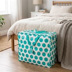 Rex London Opbevaringspose til dyner - Turkise prikker