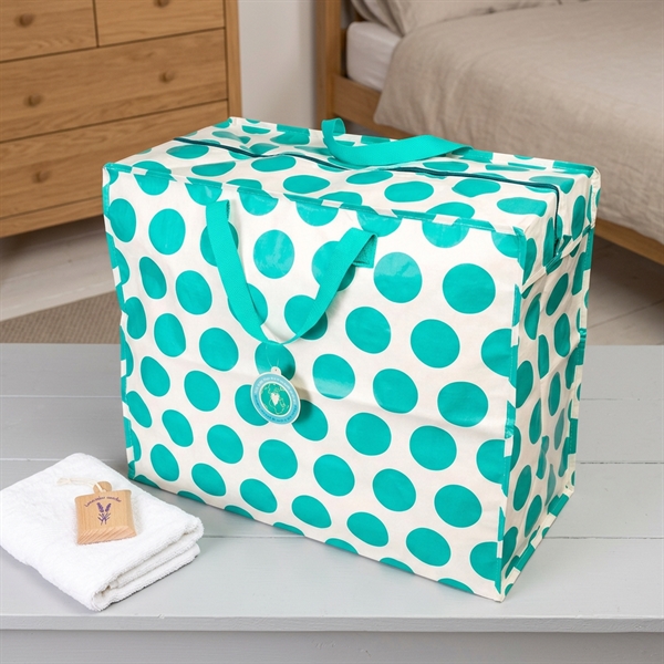 Rex London Opbevaringspose til dyner - Turkise prikker