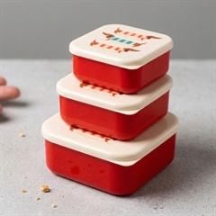 Snackbokse med gravhund (3 stk) - Til madpakken - Boxdelux