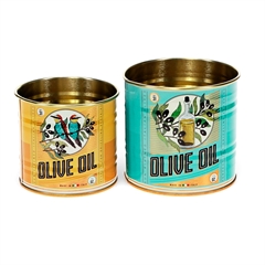 Rex London Metaldåser - Olive Oil mini. Sæt med 2 stk