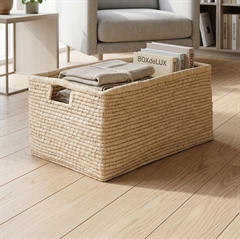 RICE XL Raffia kurv med håndtag - Natur